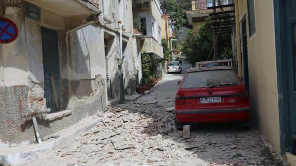 The Greek island of Lesbos on June 12, 2017, following an earthquake which struck Lesbos and Chios islands, and the Aegean coast of western Turkey.
STRINGER / AFP