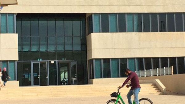 Students can rent a bike for two fils per minute at the Jordan University of Science and Technology (Muath Freij)