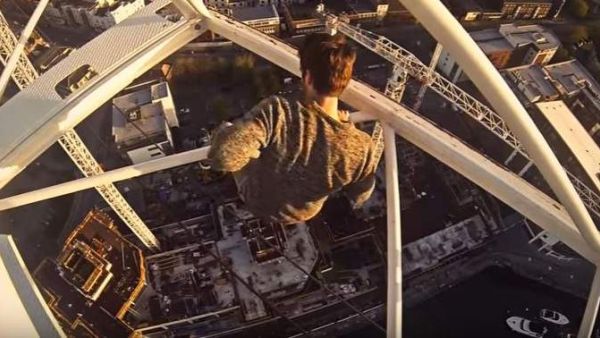 25-year-old British daredevil, James Kingston, climbs Dubai tower. (Screengrab) 
