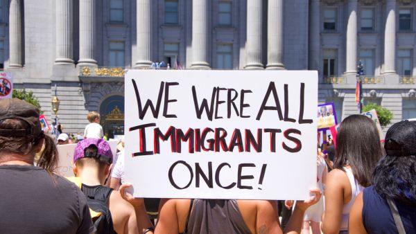 Thousands of protestors in a "Families Belong Together" march to City Hall, protesting Trump's "Zero Tolerance" policy and the separation of families.. (Shutterstock/ File photo)