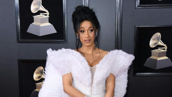 Cardi B arrives for the 60th Grammy Awards on January 28, 2018, in New York. ( AFP)