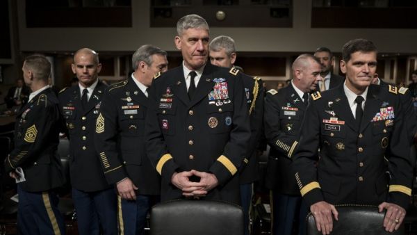 Army General David Rodriguez (C), commander of the US Africa Command, and Army General Joseph Votel (R), commander of the US Special Operations Command, wait for a hearing of the Senate Armed Services Committee on March 8, 2016 in Washington, DC. (AFP/Brendan Smialowski) Army General David Rodriguez (C), commander of the US Africa Command, and Army General Joseph Votel (R), commander of the US Special Operations Command, wait for a hearing of the Senate Armed Services Committee on March 8, 2016 in Washington, DC. (AFP/Brendan Smialowski)