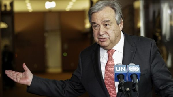 Former UN HIgh Commissioner for Refugees Antonio Guterres speaking at the UN headquarters in New York in April 2016. (AFP/Kena Betancur)
