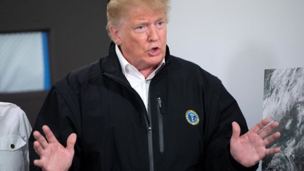 US President Donald Trump speaks during a briefing on damage from Hurricane Michael in Macon, Georgia. (AFP/File)
