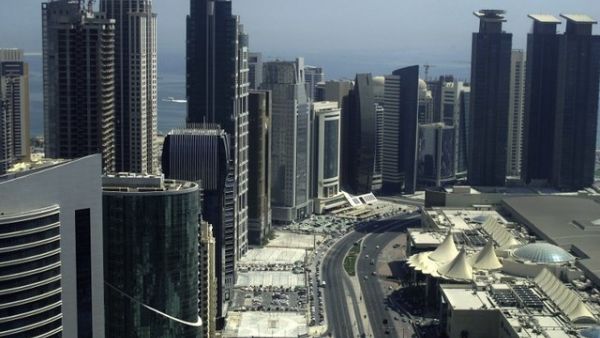 A view of skyscraper Doha. Despite the year-old blockade Qatar is in an upbeat mood (AFP File Photo)