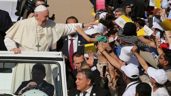 Despite being just 5-years-old, he was one of the few to be personally blessed by Pope Francis at the Papal mass in Abu Dhabi. (Twitter)