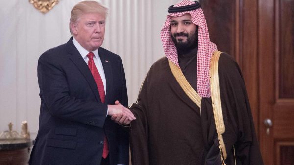 US President Donald Trump and Saudi Crown Prince Mohammed bin Salman have debated the situation in war-torn Yemen during a gathering. (AFP/ File Photo)