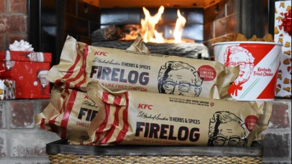 Kentucky Fried Chicken is selling fire logs designed to smell like the chain's fried chicken. (Photo courtesy of KFC)