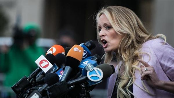 Adult film actress Stephanie Clifford, also known as Stormy Daniels, speaks in US Federal Court, in Lower Manhattan, New York. (AFP/ File Photo))