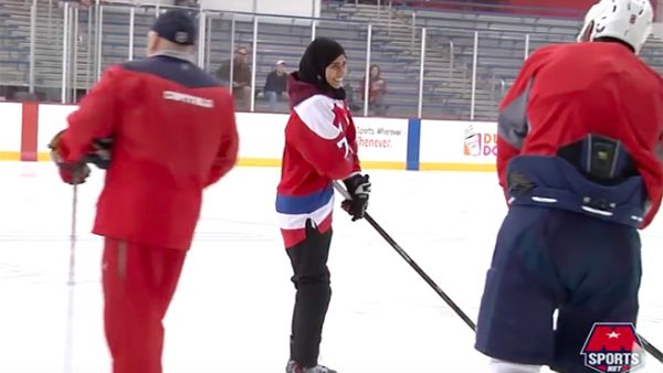 Fatima Al Ali got a chance to show off her hockey skills thanks to the NHL's "Hockey is for Everyone" month. (YouTube)