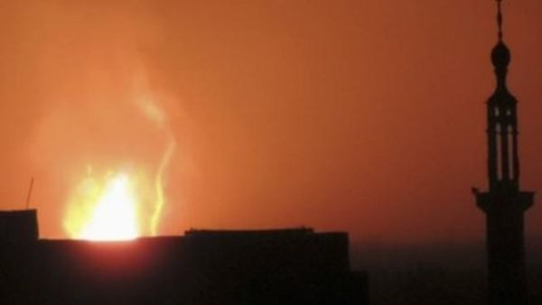 An alleged "terrorist" attack on a gas pipeline left Damascus in a blackout late Wednesday (Reuters)