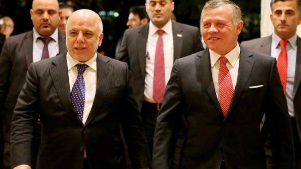 العبادي يبحث "الحرب على الارهاب" مع العاهل الأردني في عمان