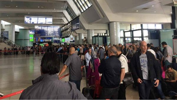 The surprise strike by maintenance workers of Air Algérie left hundreds of passengers stranded in Houari Boumediene airport in Algiers on Tuesday. (Twitter) The surprise strike by maintenance workers of Air Algérie left hundreds of passengers stranded in Houari Boumediene airport in Algiers on Tuesday. (Twitter)