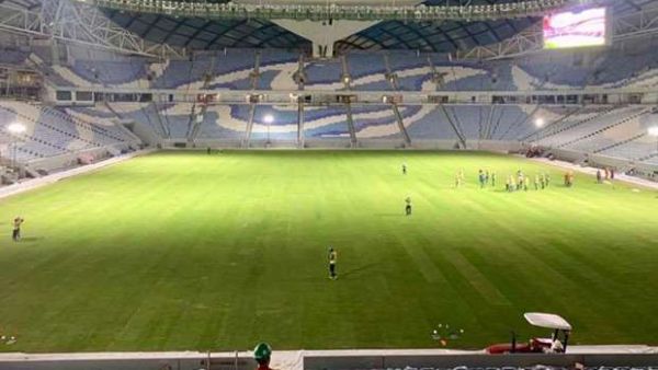 Al Wakrah Stadium after completion of turf laying (Photo: Gulf Times)
