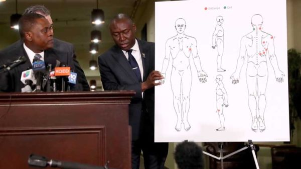 شاب أسود قتلته شرطة كاليفورنيا أصيب بثماني رصاصات من الخلف 