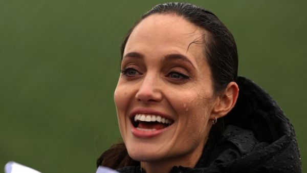 Jolie during her visit to a Syrian refugee camp last week. (AFP/Patrick Baz)