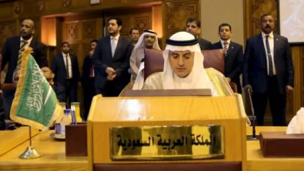 وزير الخارجية السعودي عادل الجبير في اجتماع وزراء الخارجية العرب بمقر جامعة الدول العربية بالقاهرة
