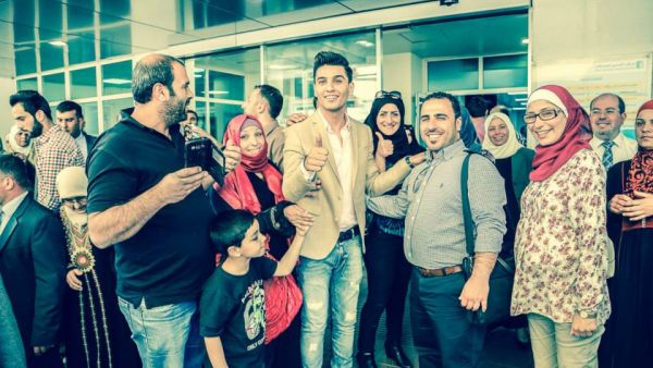 Assaf outside The King Hussein Cancer Center. (Ibrahim Alalami/Facebook)