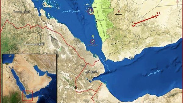مضيق باب المندب الذي يفصل شبه جزيرة العرب عن القرن الأفريقي والبحر الأحمر عن بحر العرب، ممر حيوي لشحنات نفط دول الخليج 