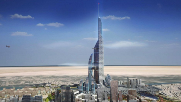 The building will be a vertical city, and will even have its own transport system. But given the current situation in the country, will it ever be completed? (Twitter)