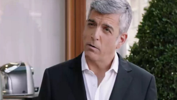 George Clooney is the face of Nespresso, but Israeli Espresso Club found their own version of the Hollywood superstar to sell their coffee. (Screenshot via YouTube)