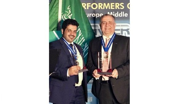 Mr. Khalid Ramadan and Mr. Turki AlMuharib from Bank Al Jazira during the award ceremony in Berlin recently
Mr. Khalid Ramadan and Mr. Turki AlMuharib from Bank Al Jazira during the award ceremony in Berlin recently