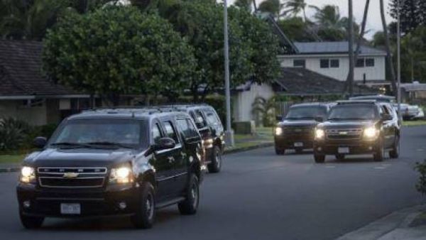 طائرة بدون طيار تحلق فوق موكب اوباما في هاواي
