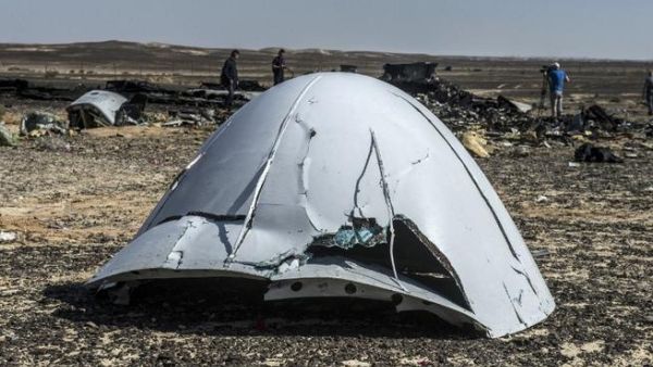 Debris from the ill-fated A321 passenger jet at the site of the crash on October 31,2015. (AFP/File)