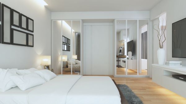 اللون الأبيض هو اللون الكلاسيكي لحوائط غرفة النوم، وهو يمتاز بطابع محايد للغاية  اللون الأبيض هو اللون الكلاسيكي لحوائط غرفة النوم، وهو يمتاز بطابع محايد للغاية