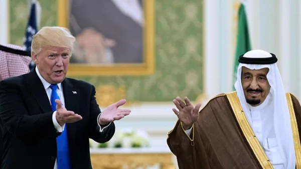During his first trip to Saudi Arabia last year, President Donald Trump signed a $110 billion arms deal with the Saudis, with options to sell up to $350 billion over a decade (AFP/File)