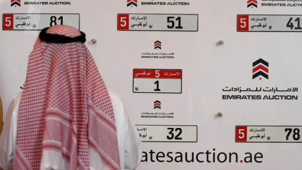 A number plate auction in the UAE in 2008. (Karim Sahib/ AFP)
