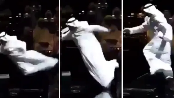 لحظة سقوط الفنان عبدالله رويشد