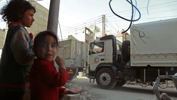 Dozens of United Nations trucks carrying aid reached (AFP/File Photo)
