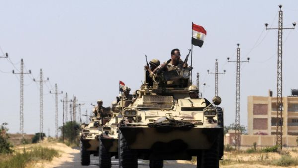 Egyptian army tanks are seen on patrol in the Sinai Peninsula. (AFP/File)