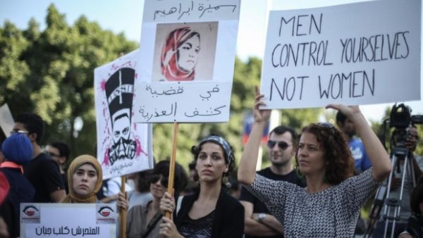 Women in Cairo demonstrate against the Egypt's high levels of sexual harassment.  (AFP/File)