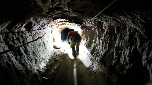 Armed forces found the tunnel Monday during a crackdown on terrorist infiltrations and weapon smuggling. (AFP/Thomas Coex) 