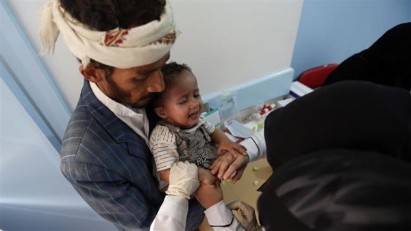A child being treated at a hospital in Yemen on May 6, 2017 (AFP)