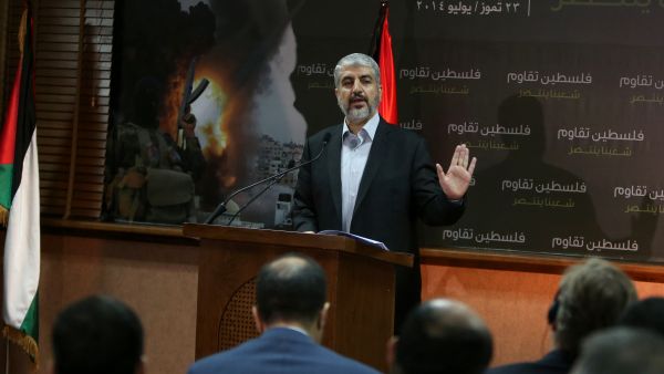 Speaking in Doha, exiled Hamas leader Khaled Meshaal held a press conference on Wednesday, stating that:  "we are against any agreement that does not accept our demands" (Karim Jaafar/ al-Watam Doha/ AFP).