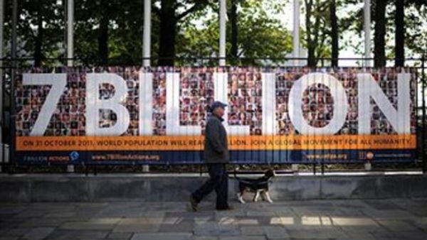 The UN Population Fund says the projected arrival today of the world's 7 billionth citizen means there are twice as many people sharing the Earth's resources as there were in the 1960s The UN Population Fund says the projected arrival today of the world's 7 billionth citizen means there are twice as many people sharing the Earth's resources as there were in the 1960s