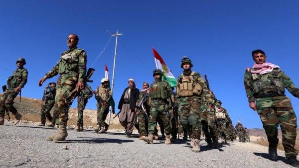 Kurdish Peshmerga forces enter the northern Iraqi town of Sinjar  after pushing out Daesh. (AFP/Safin Hamed)
