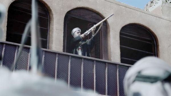 The firing of the first bullet of the 1916 Great Arab Revolt as dramatised in a documentary to be aired by Jordan TV this month. (Photo courtesy of Sanabel production company)