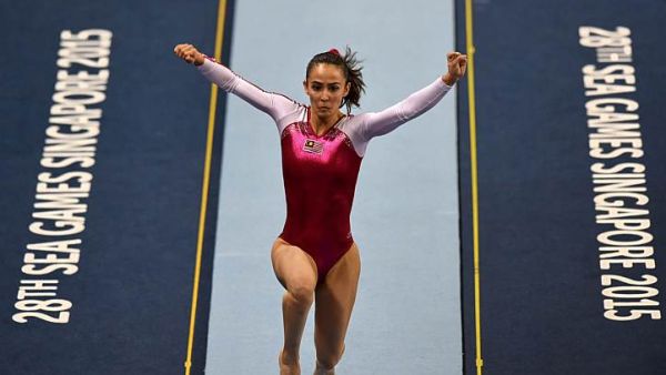 Malaysian gymnast Farah Ann Abdul Hadi competing during the women's vault event at the SEA Games on June 9, 2015. (AFP/File)