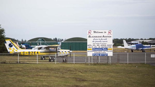 The Jordanian pilot of a private jet for the bin Laden family was among the victims of a plane crash at Blackbushe Airport in the UK on Friday. (AFP/File)