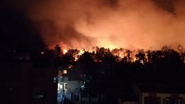 النيران تغزو قرية مصرية.. وجهود حثيثة لإخماد الحريق