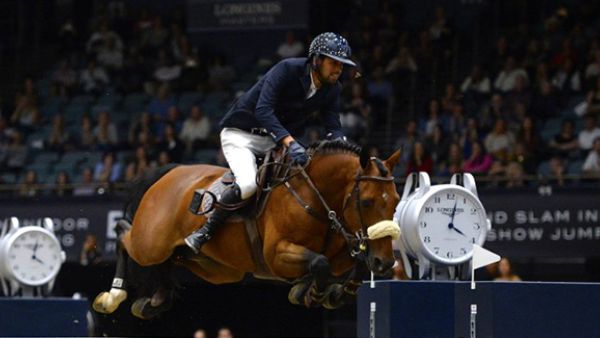 Nayel Nassar of Egypt during the Longines Grand Prix event at the Longines Masters of Los Angeles 2016 at the Long Beach Convention Center. (AFP/File)
