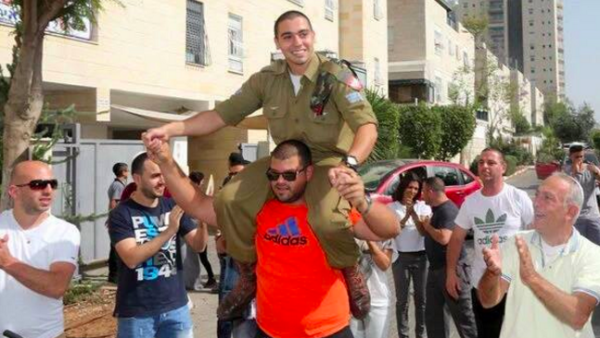 The Israeli soldier charged with manslaughter for shooting a prostrate Palestinian was released from detention for Passover last week. (Credit: Twitter) 