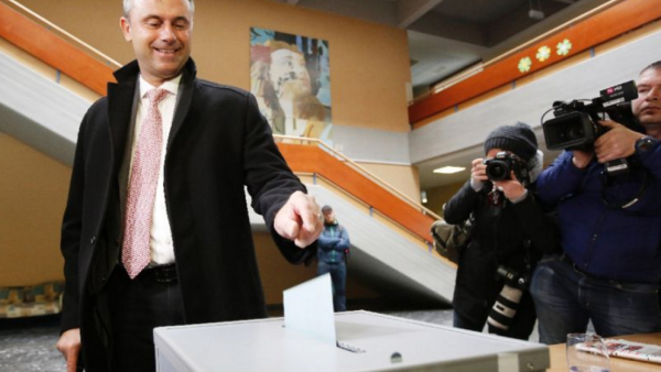 Freedom Party candidate Norbert Hofer votes in Austria. (image: AFP)