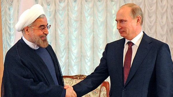 Iranian President Rouhani and Russian President Putin. (AFP/File)
