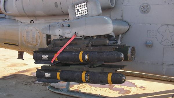 AGM-114 Hellfire missiles are seen at Balad Air Base in Iraq. (Wikimedia)