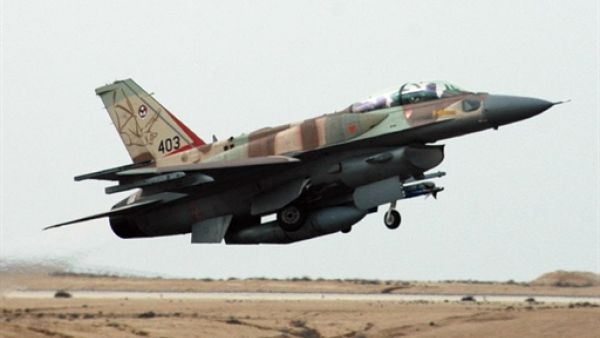 An Israeli airforce F-16 fighter plane. The Gaza Strip was targeted by overnight Israeli air force attacks early Monday, following reported rocket fire from the Palestinian territory into southern Israel. (File photo / Al Bawaba) 